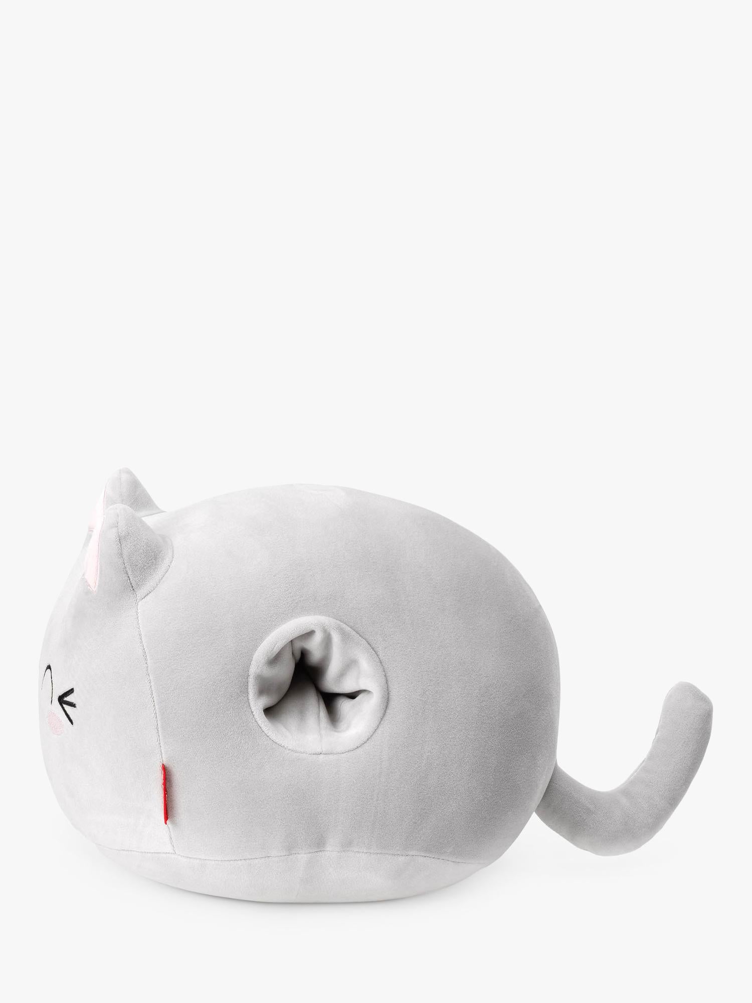 Legami grey cat-shaped super soft cushion, imported from the UK