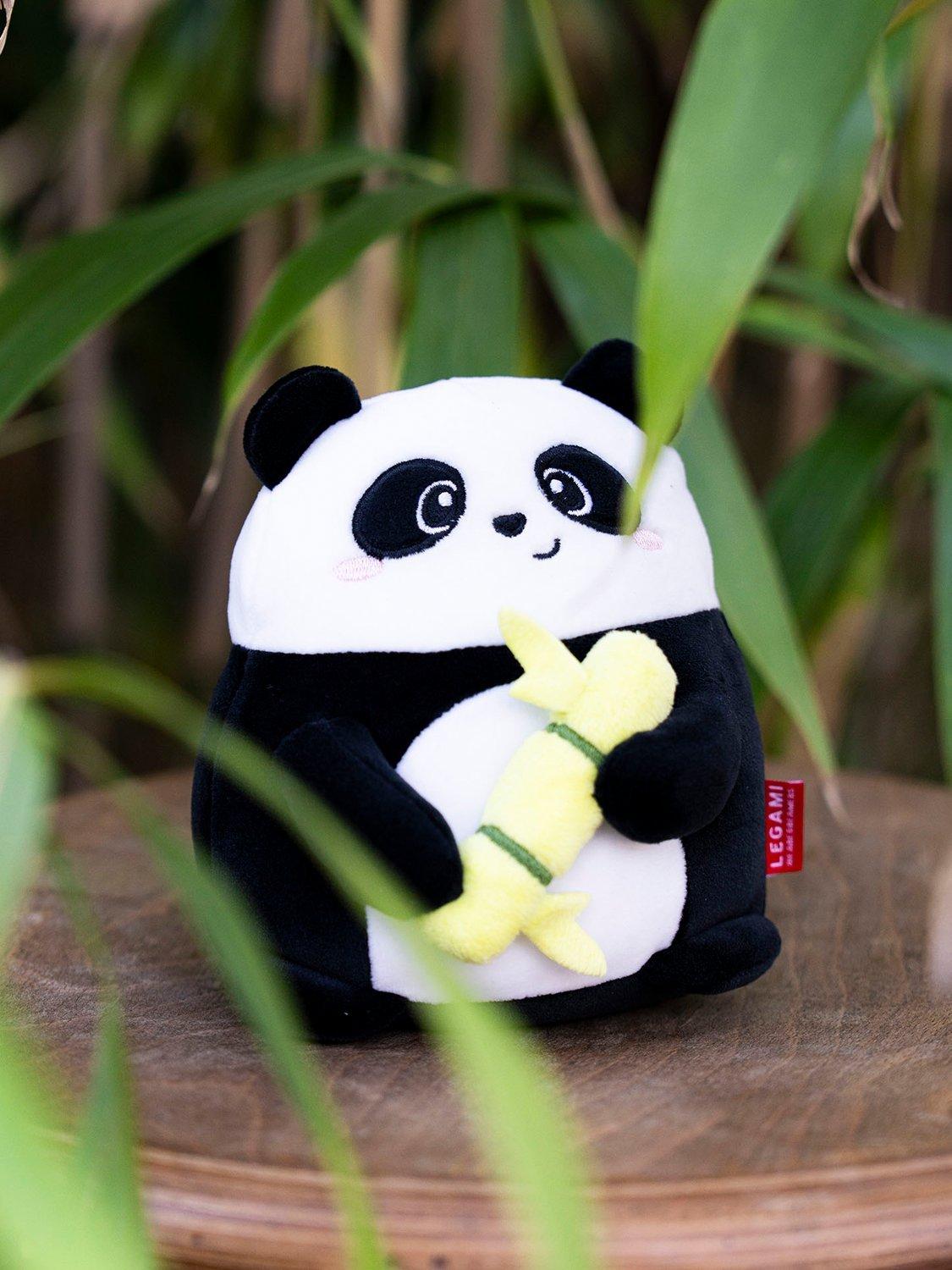 Legami Mini Panda Super Soft cushion, black stuffed toy - British product
