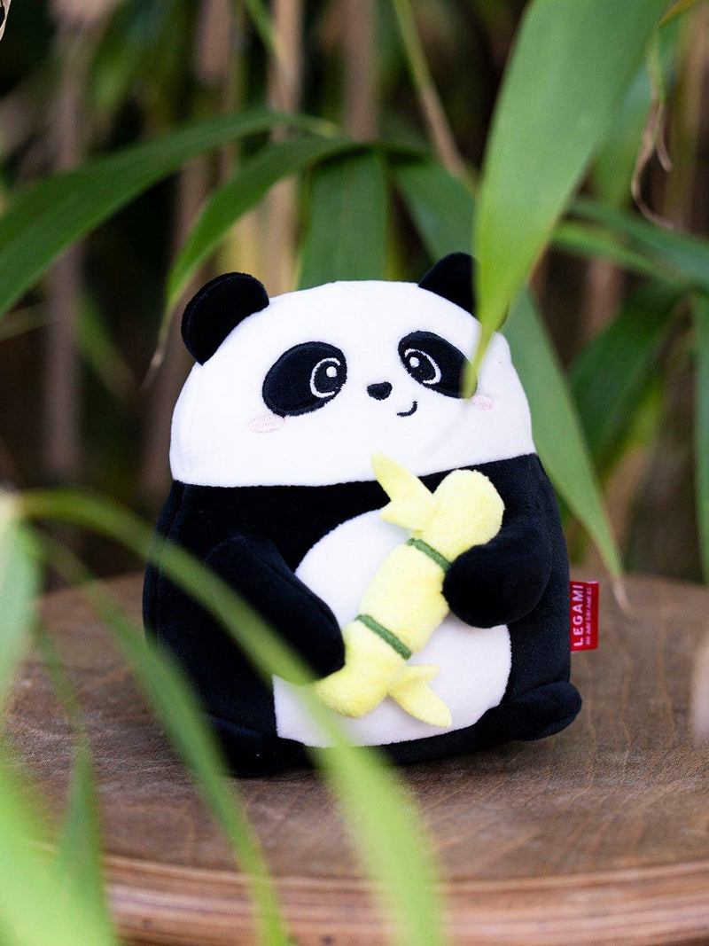 Legami Mini Panda Super Soft cushion, black stuffed toy - British product
