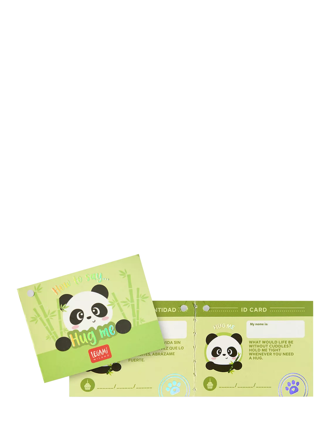 Legami Mini Panda Super Soft cushion, black stuffed toy - British product