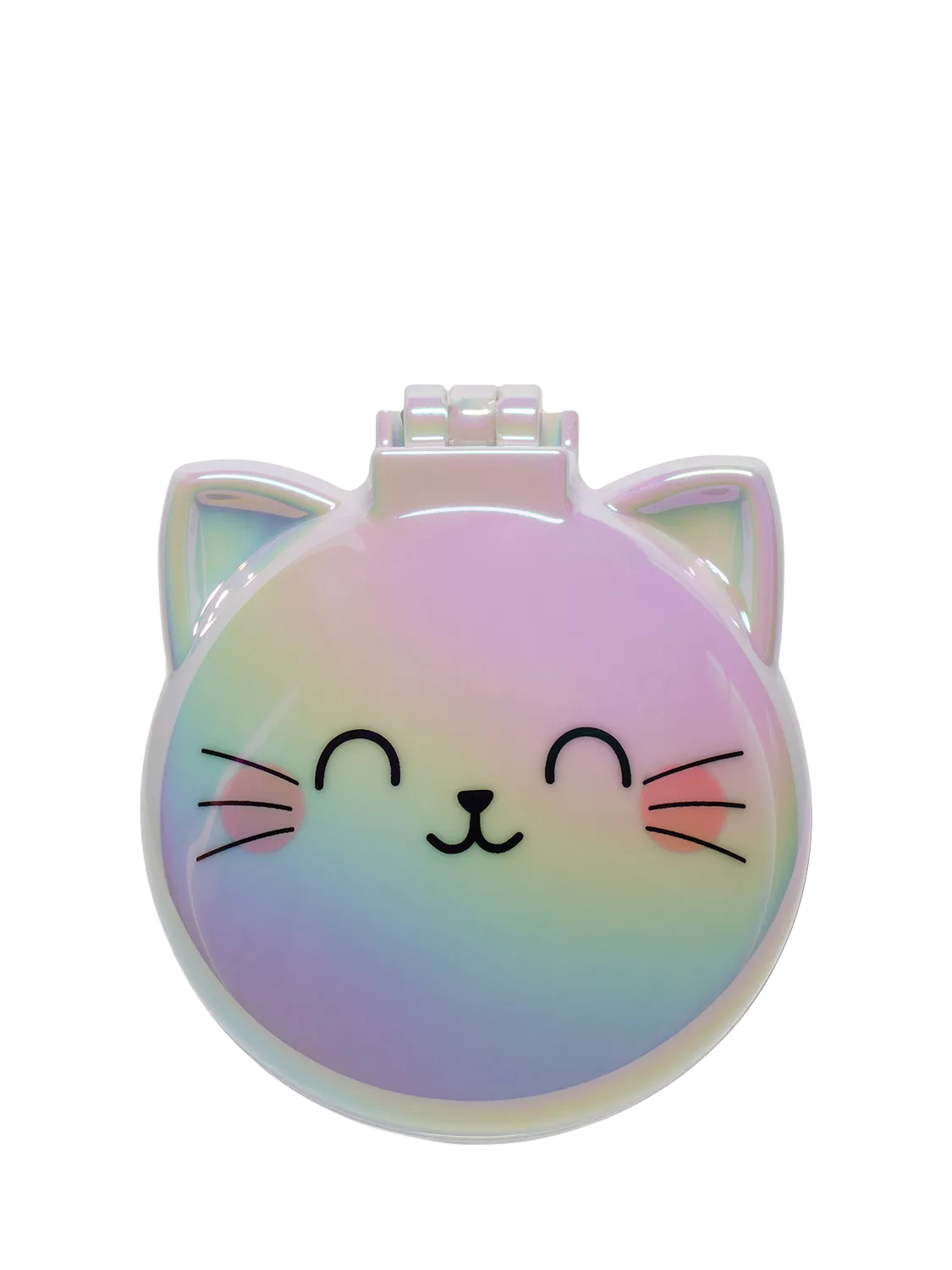 Legami grey Kitty hairbrush with mirror, imported from the UK