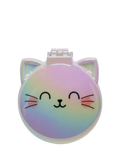 Legami grey Kitty hairbrush with mirror, imported from the UK