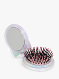 Legami grey Kitty hairbrush with mirror, imported from the UK