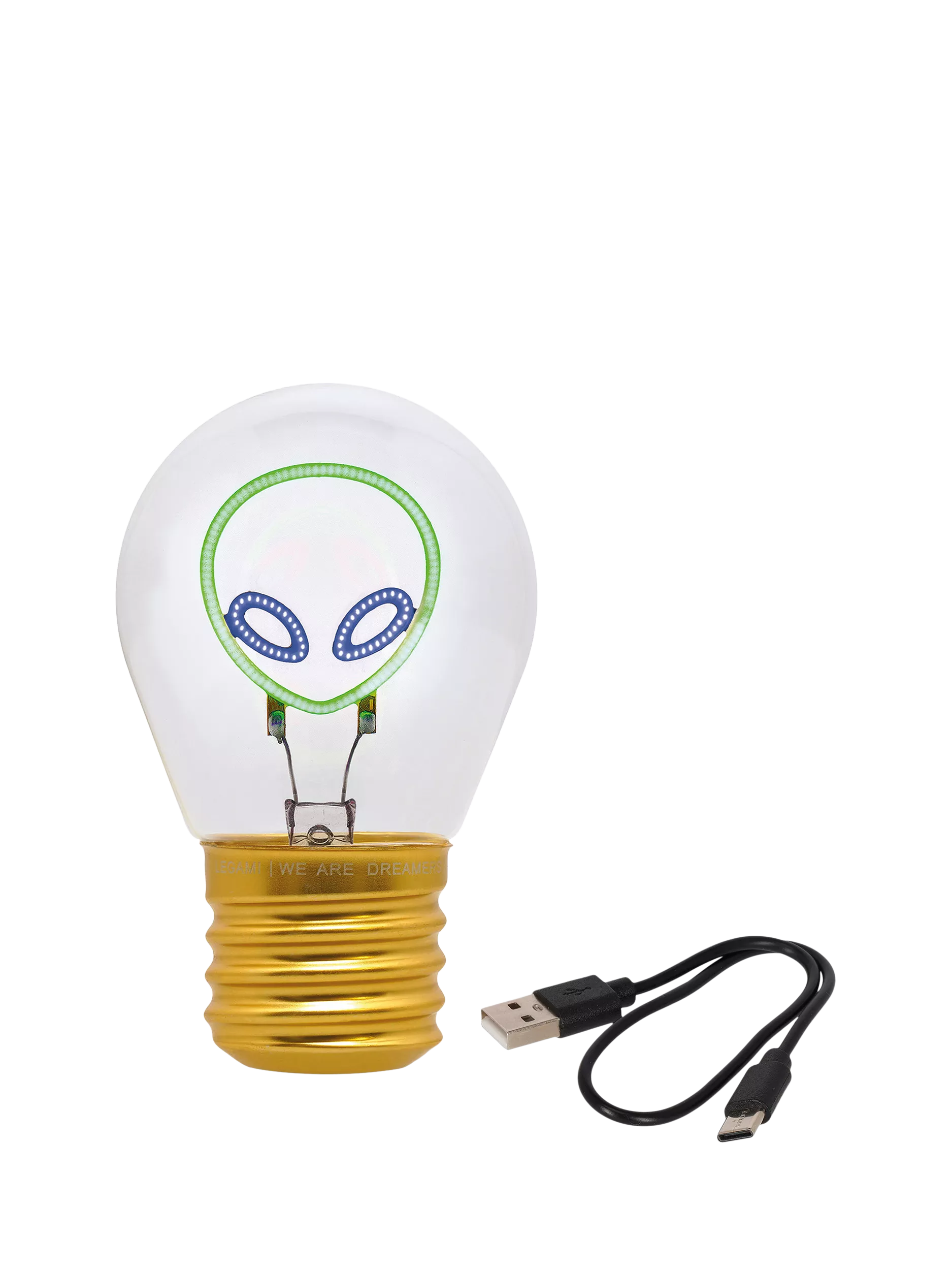 Legami Alien Lightbulb Table Lamp green, UK version