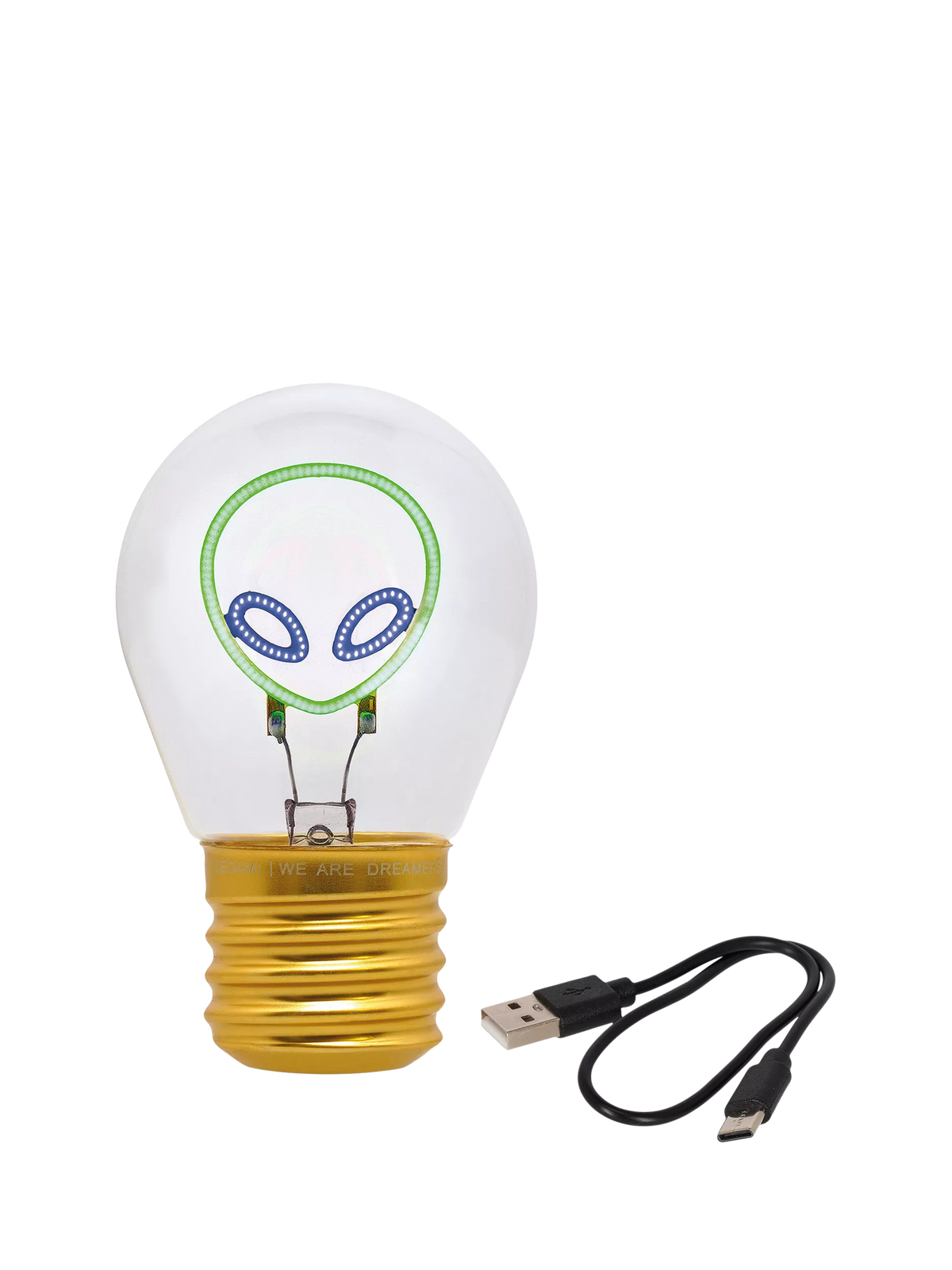 Legami Alien Lightbulb Table Lamp green, UK version