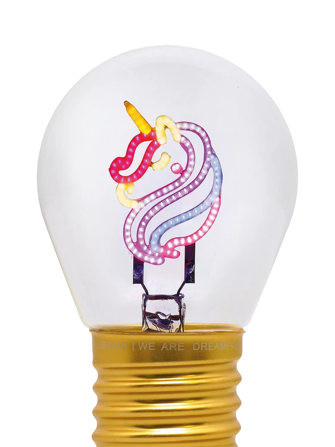 Legami Unicorn Lightbulb table lamp multi pink, UK version