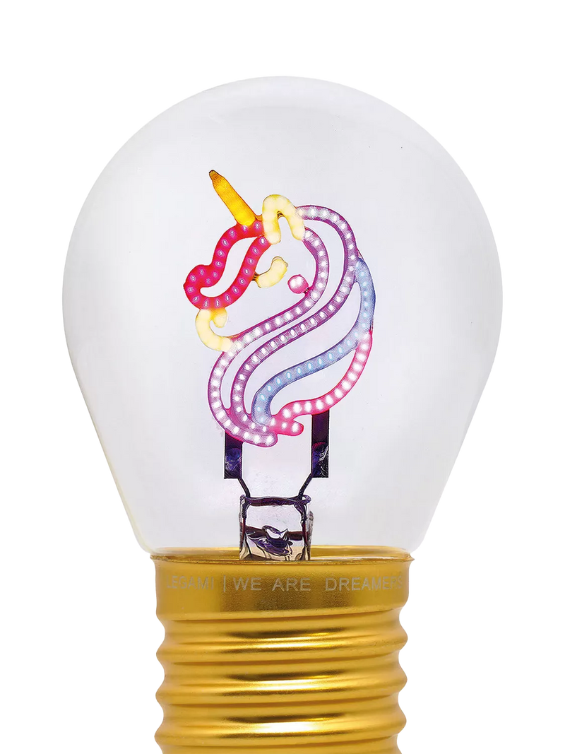 Legami Unicorn Lightbulb table lamp multi pink, UK version