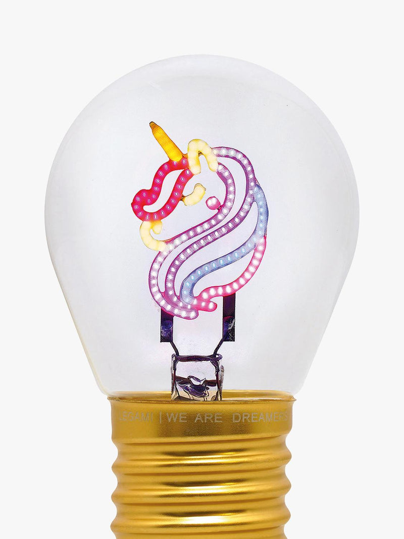 Legami Unicorn Lightbulb table lamp multi pink, UK version