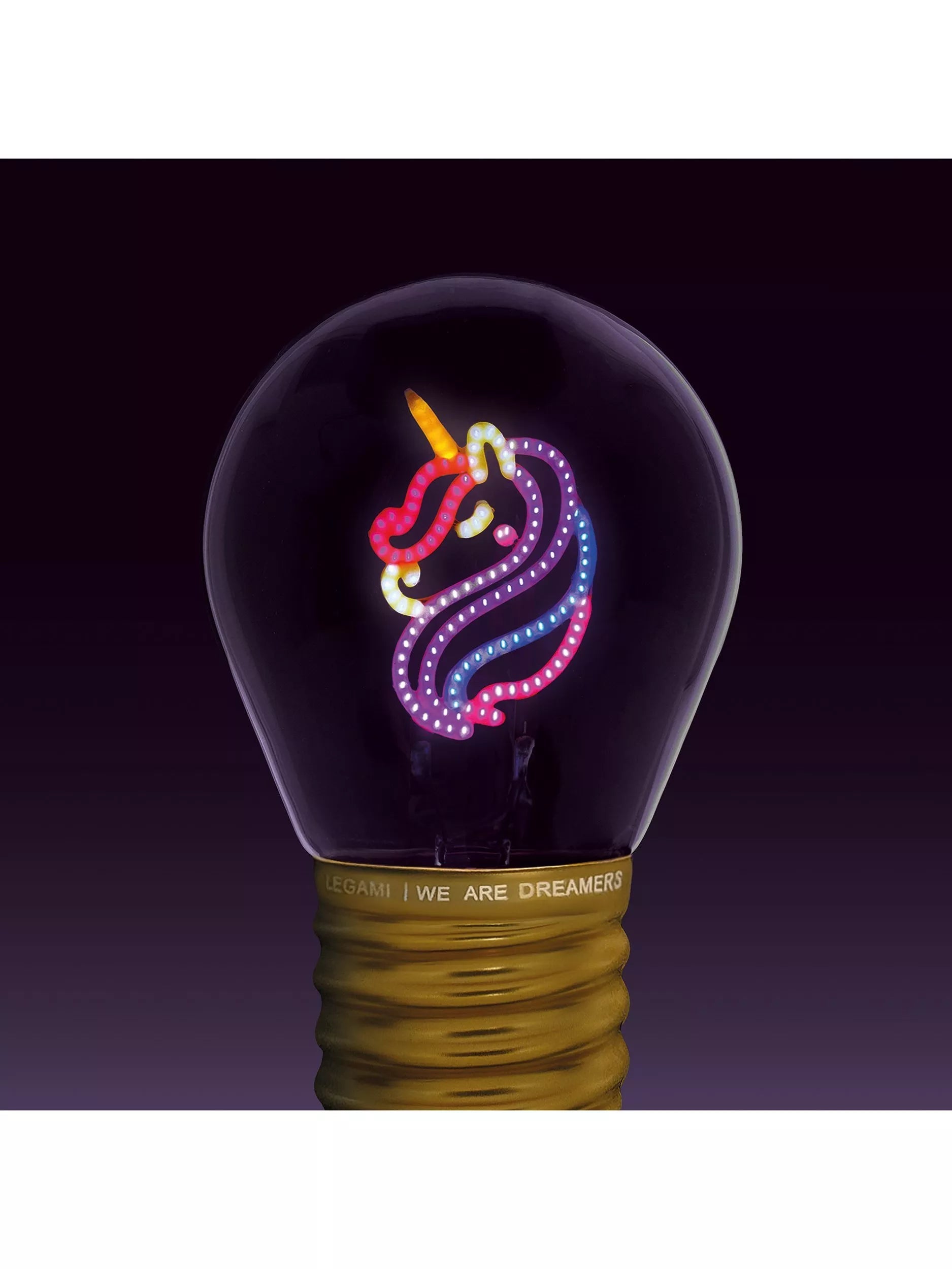 Legami Unicorn Lightbulb table lamp multi pink, UK version