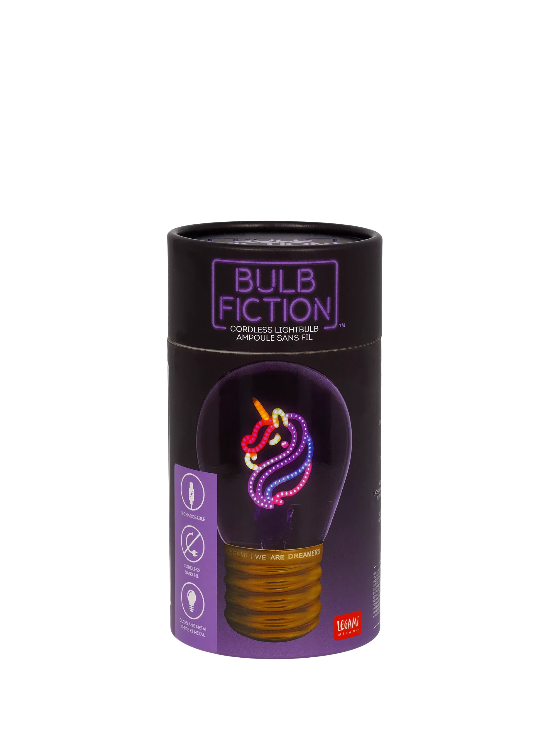 Legami Unicorn Lightbulb table lamp multi pink, UK version
