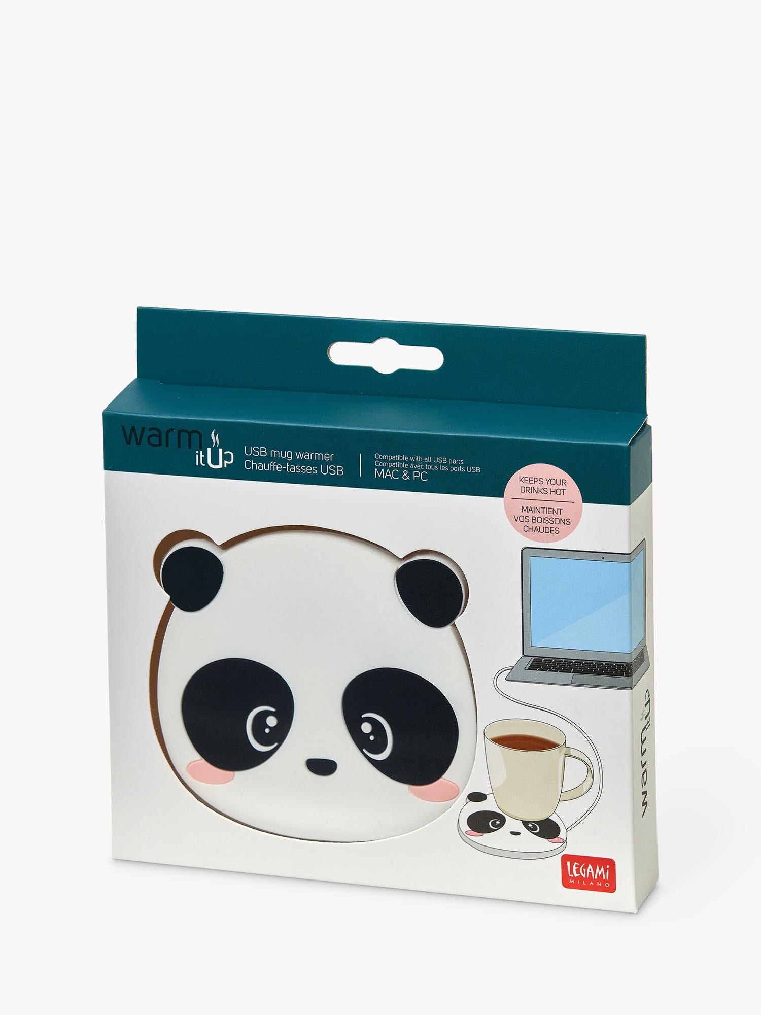 Legami Panda USB mug warmer multi black, imported from the UK