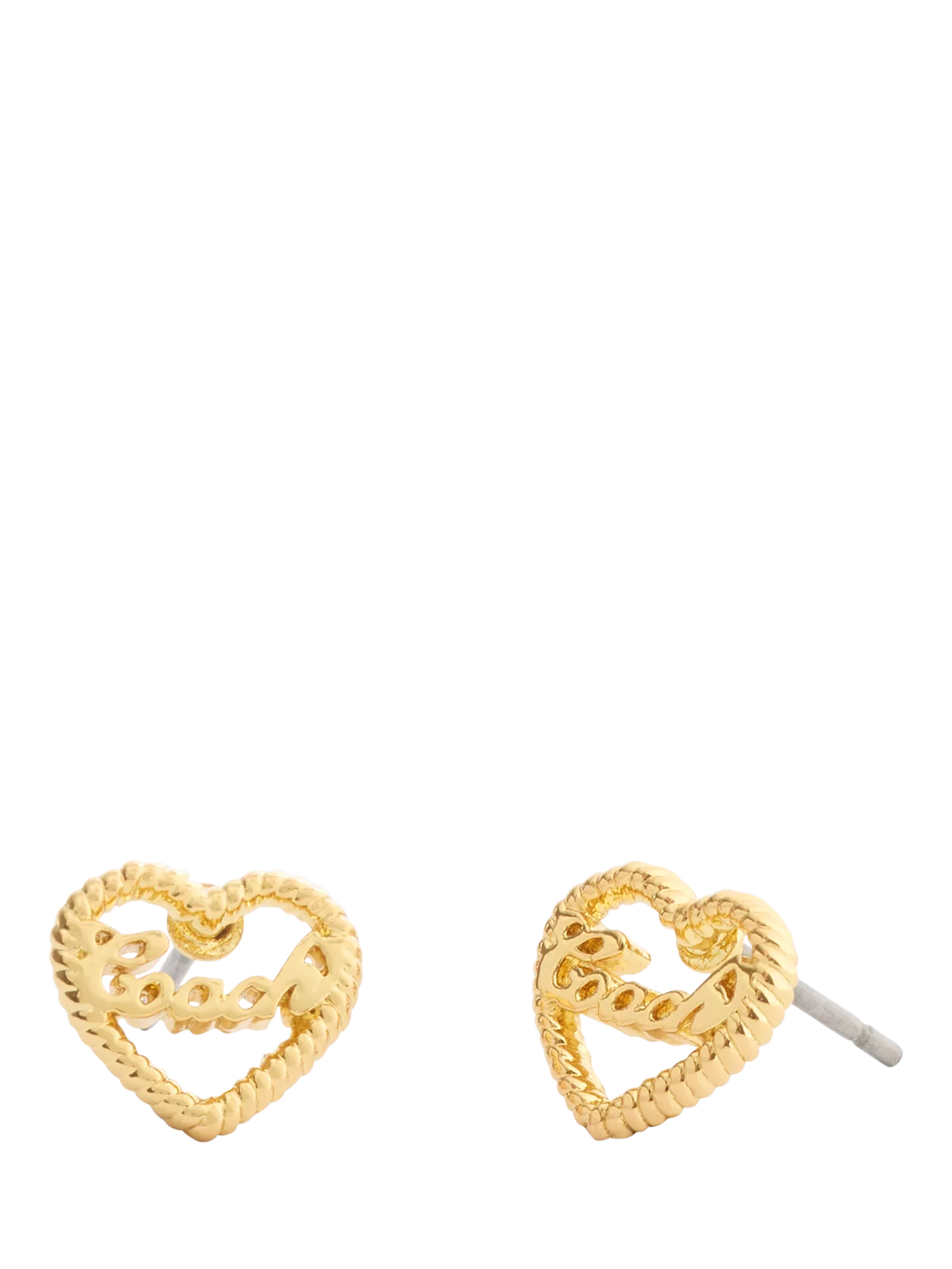 Coach gold open heart earrings studs hypoallergenic titanium (British brand)