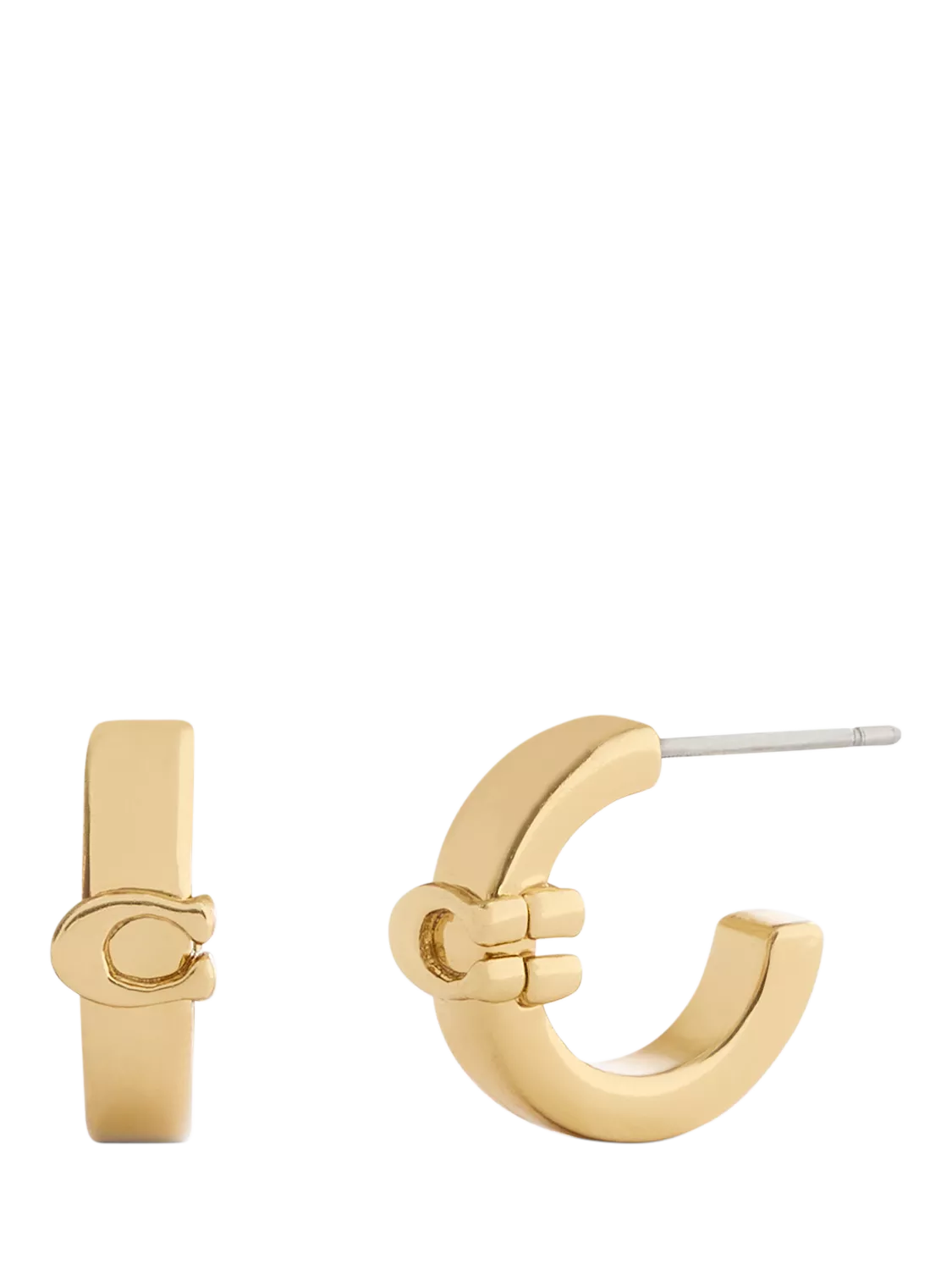 Coach Minimal Signature C Huggie Hoop Earrings