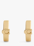 Coach Signature C huggie hoop earrings gold tone (British brand)