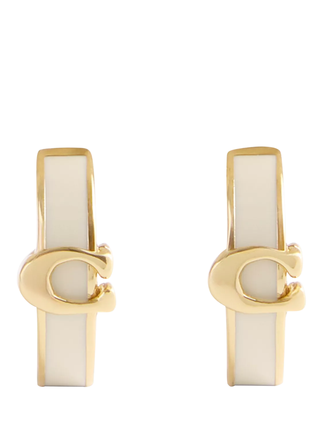 Coach gold huggie earrings minimal hoop (British brand)
