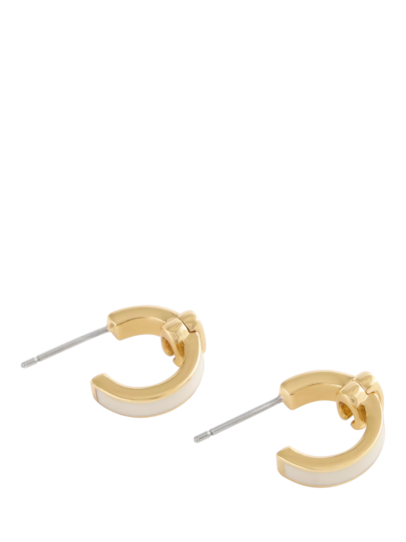 Coach gold huggie earrings minimal hoop (British brand)