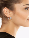 AllSaints pearl hoop earrings medium warm silver, UK version