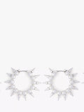 AllSaints pearl hoop earrings medium warm silver, UK version