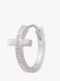 AllSaints sterling silver minimal huggie hoop earrings, imported from the UK