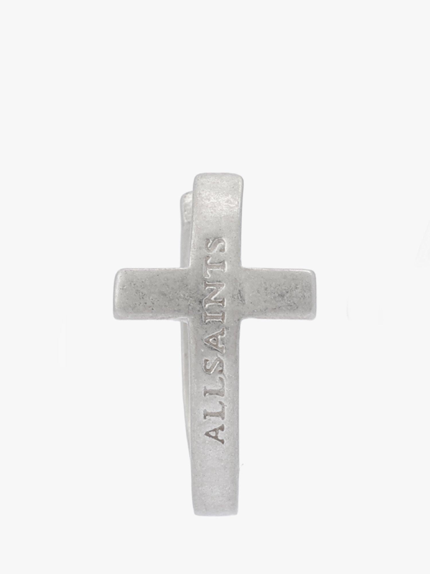 AllSaints sterling silver minimal huggie hoop earrings, imported from the UK