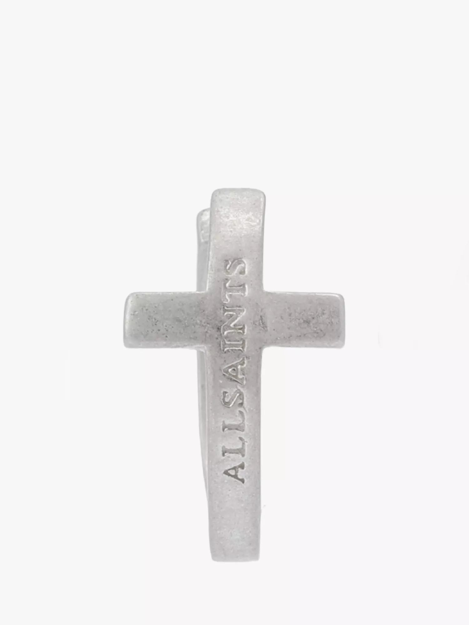AllSaints sterling silver minimal huggie hoop earrings, imported from the UK
