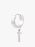 AllSaints sterling silver cross huggie hoop earrings - British product