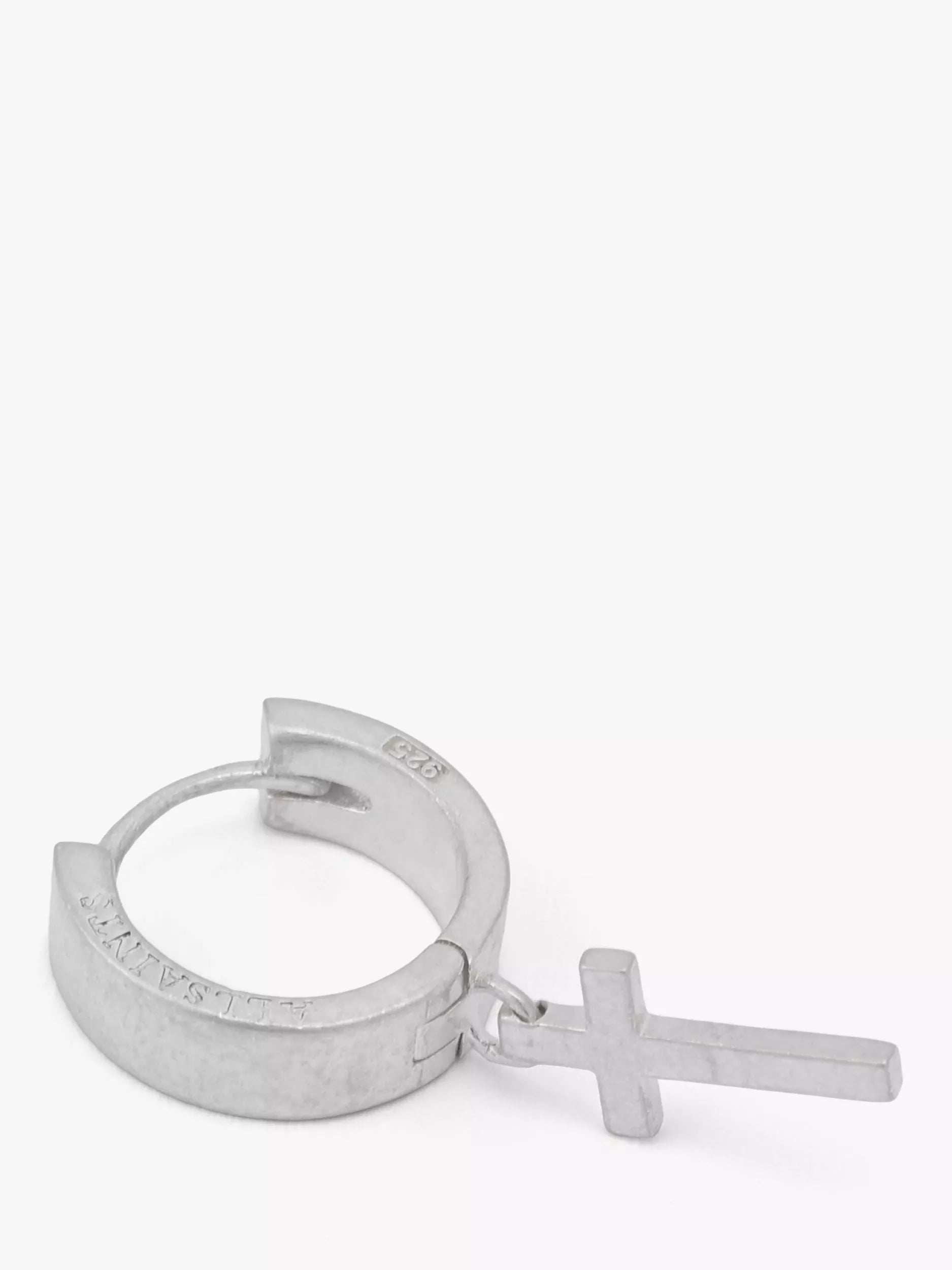 AllSaints sterling silver cross huggie hoop earrings - British product