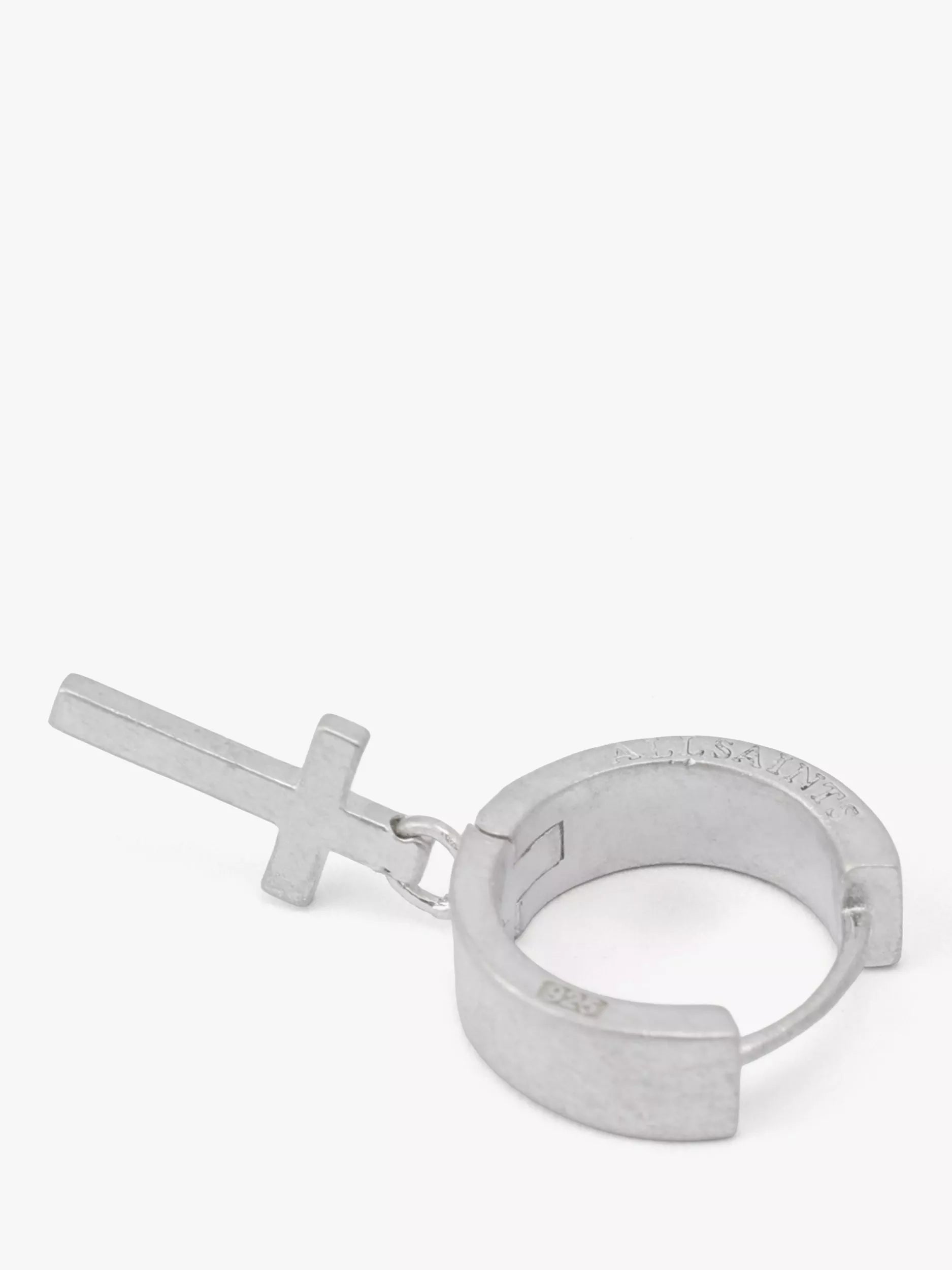 AllSaints sterling silver cross huggie hoop earrings - British product