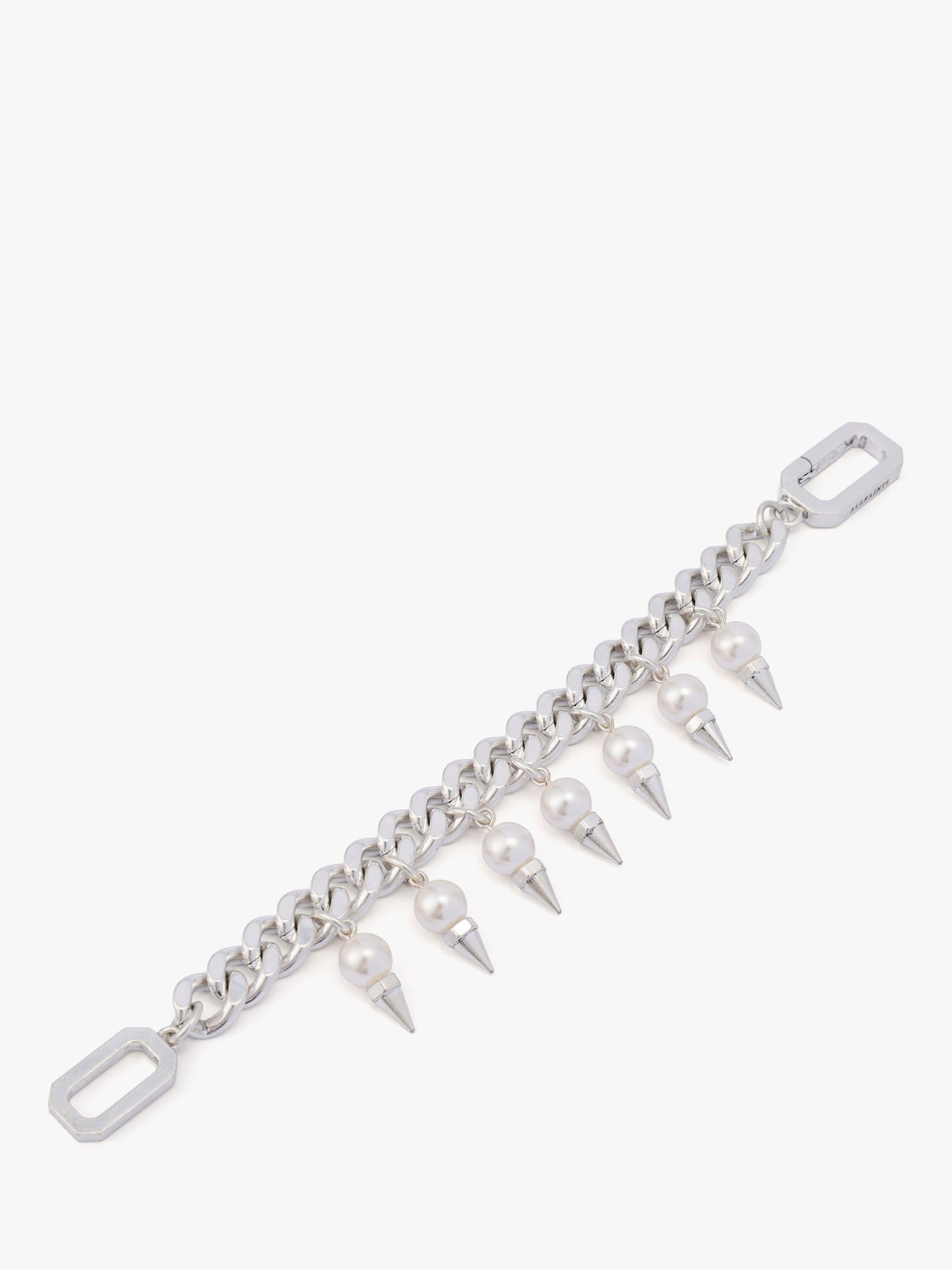 AllSaints spiked pearl choker bracelet warm silver (British brand)