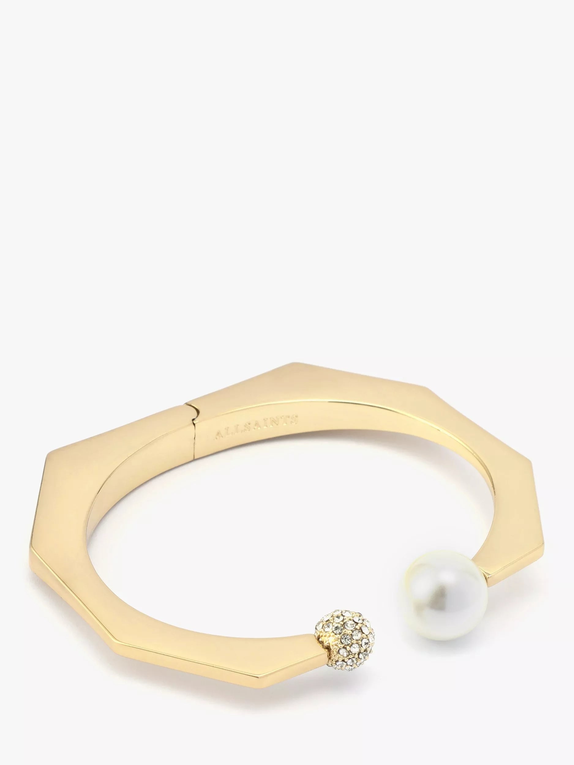 AllSaints pearl and pavé ball cuff bracelet, UK version