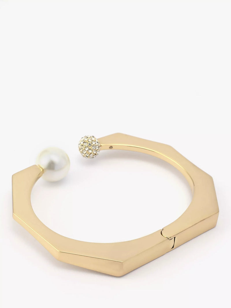 AllSaints pearl and pavé ball cuff bracelet, UK version