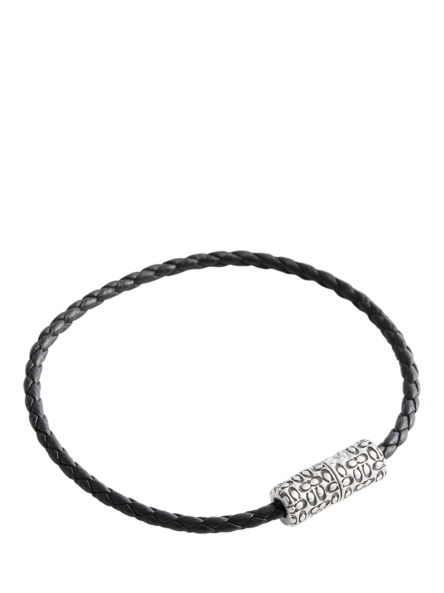 Coach antique silver leather woven bracelet, UK version
