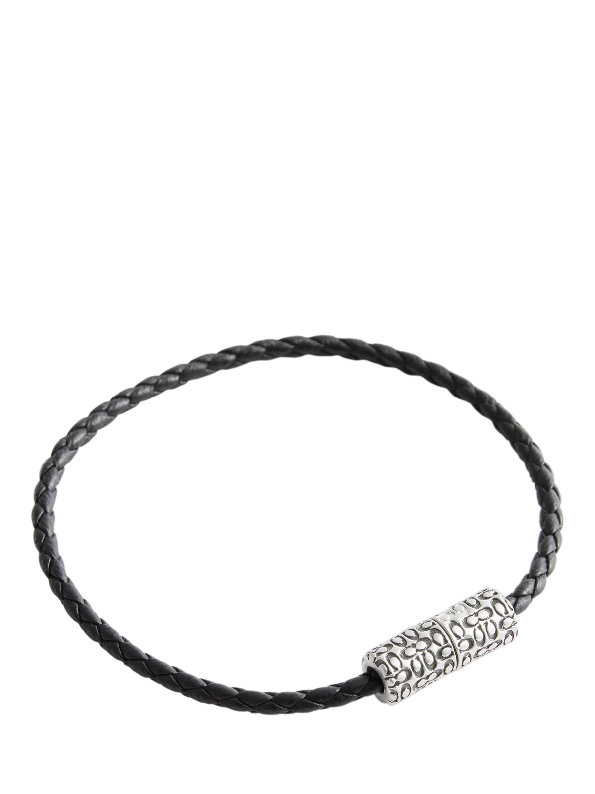 Coach antique silver leather woven bracelet, UK version