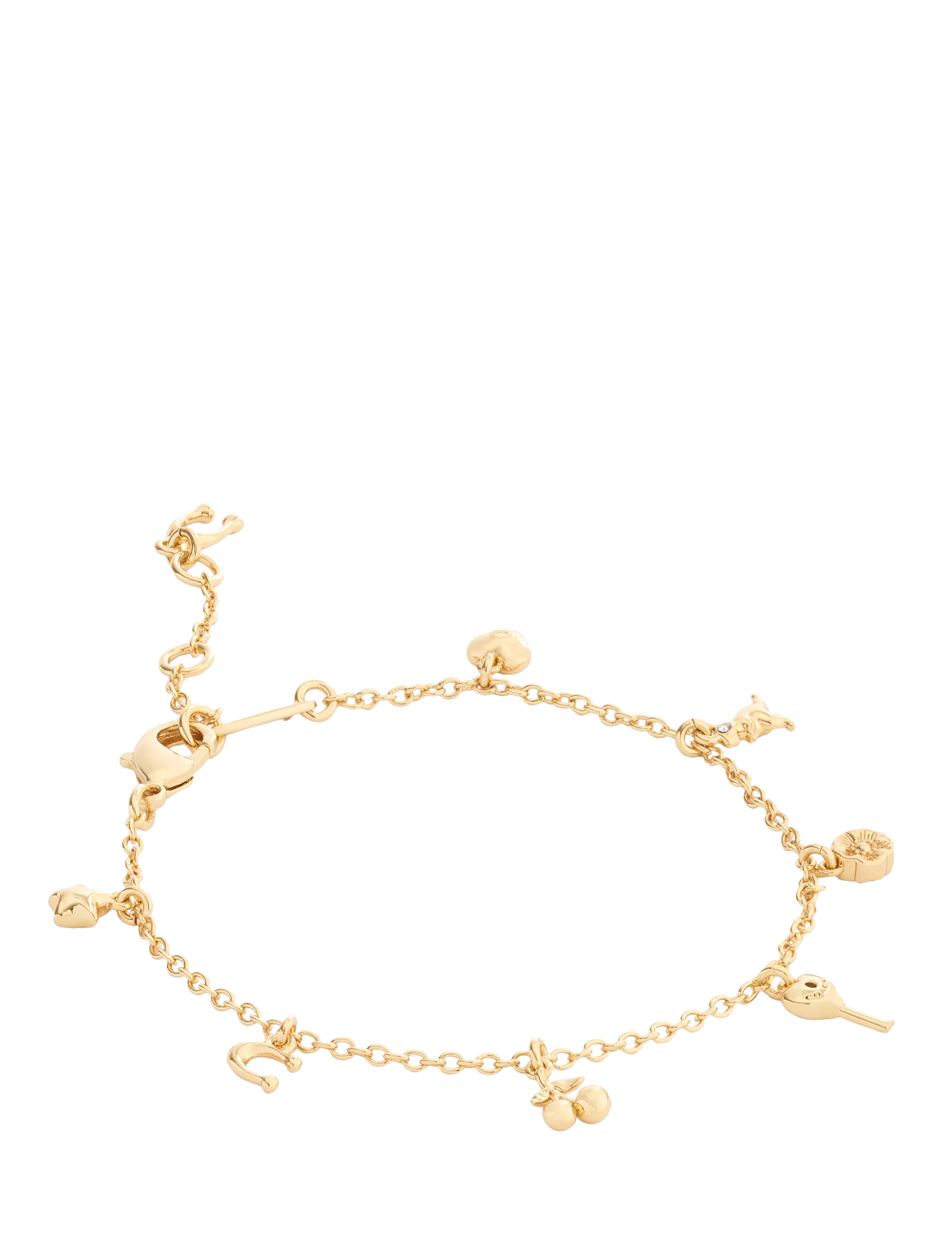 Coach gold tone chain link charm bracelet - British product