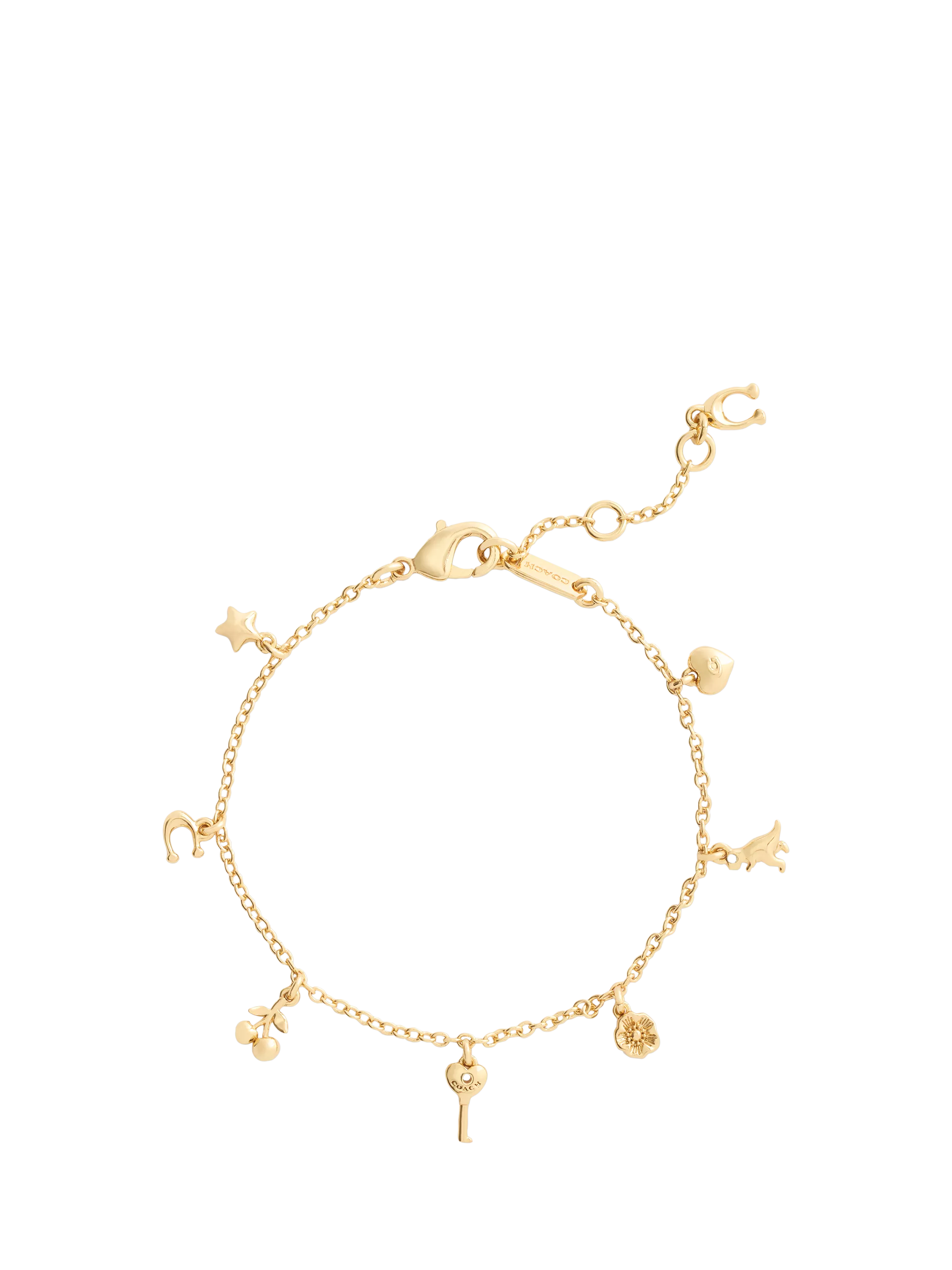 Coach gold tone chain link charm bracelet - British product