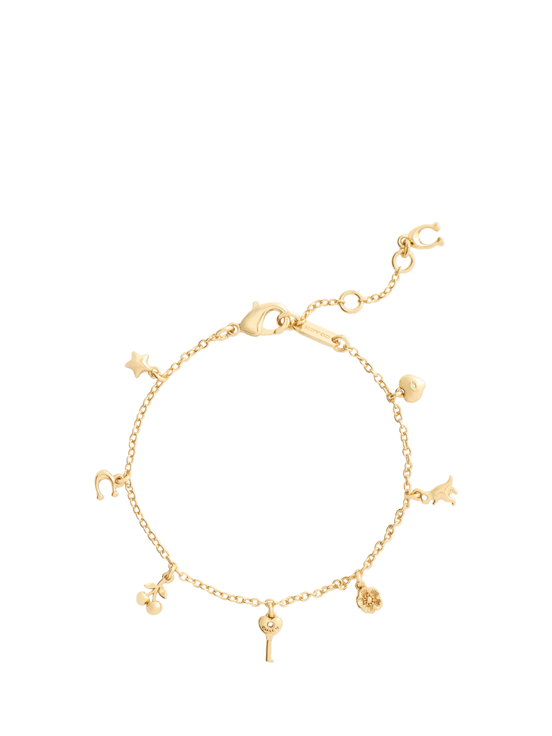 Coach gold tone chain link charm bracelet - British product