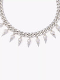 AllSaints spiked pearl curb chain choker warm silver - British product