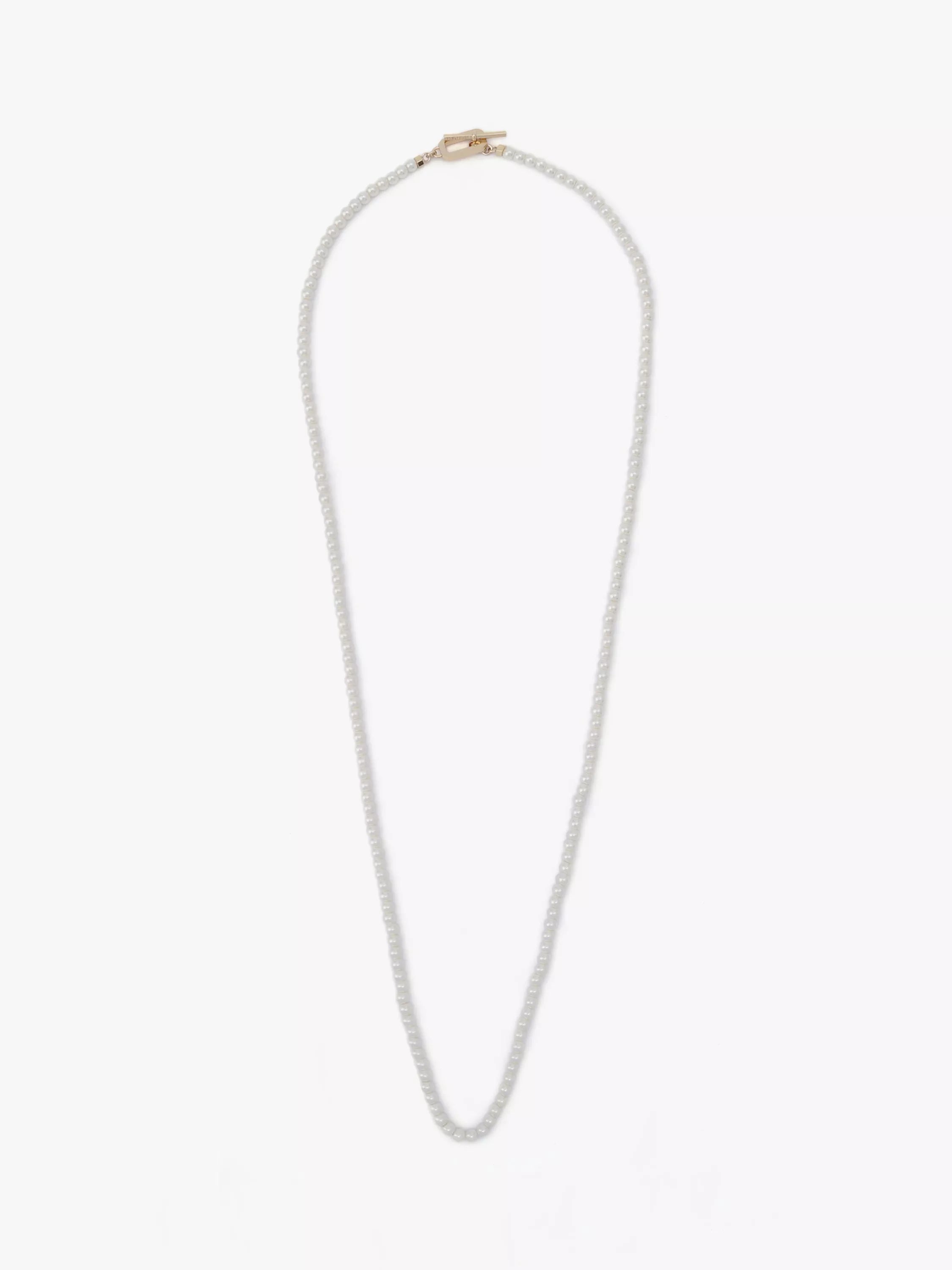 AllSaints pearl strand necklace in shiny gold, UK version