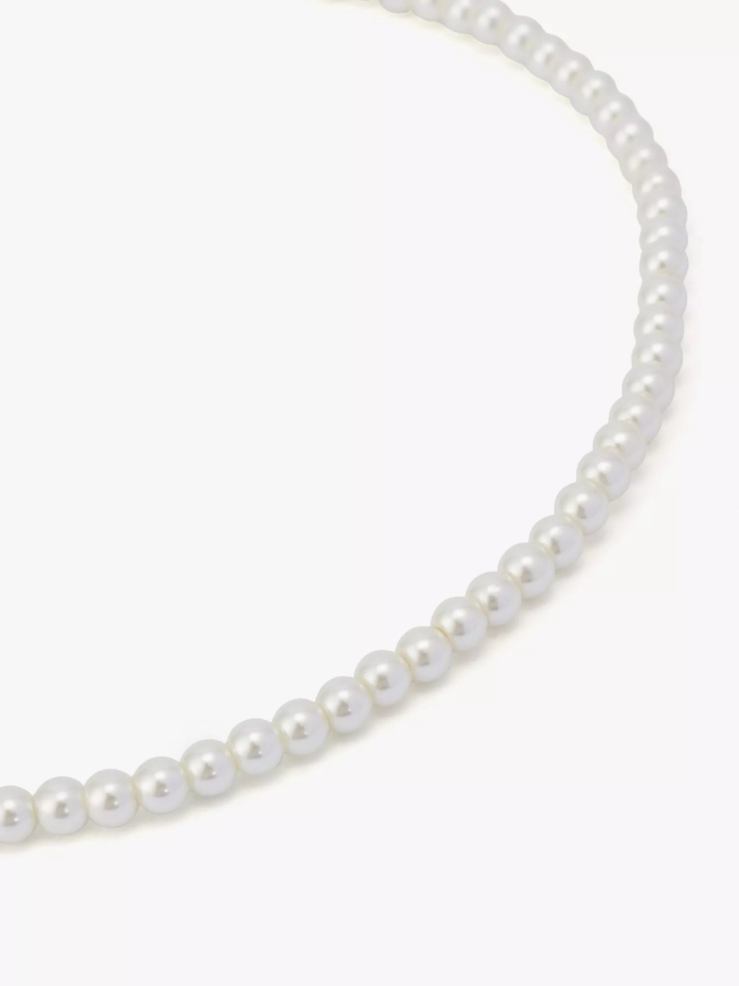 AllSaints pearl strand necklace in shiny gold, UK version
