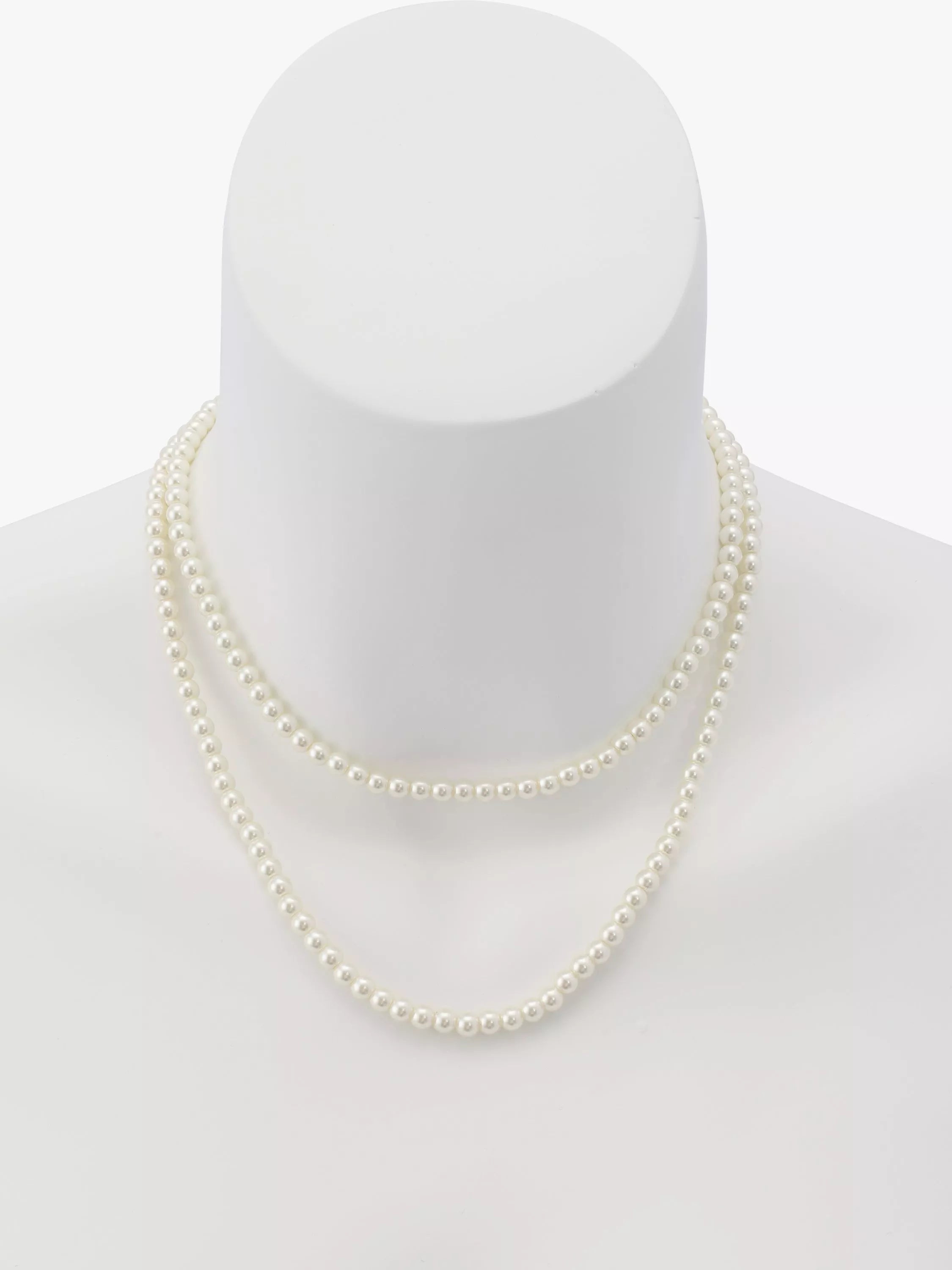 AllSaints pearl strand necklace in shiny gold, UK version