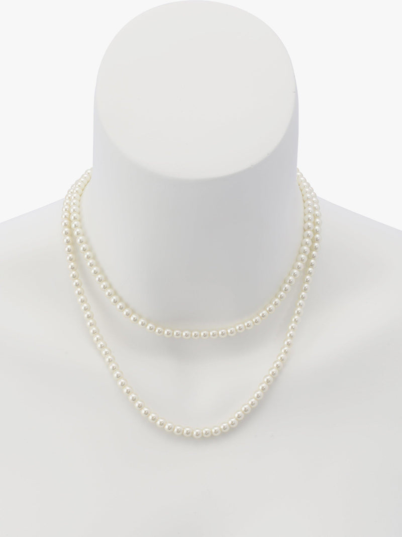 AllSaints pearl strand necklace in shiny gold, UK version