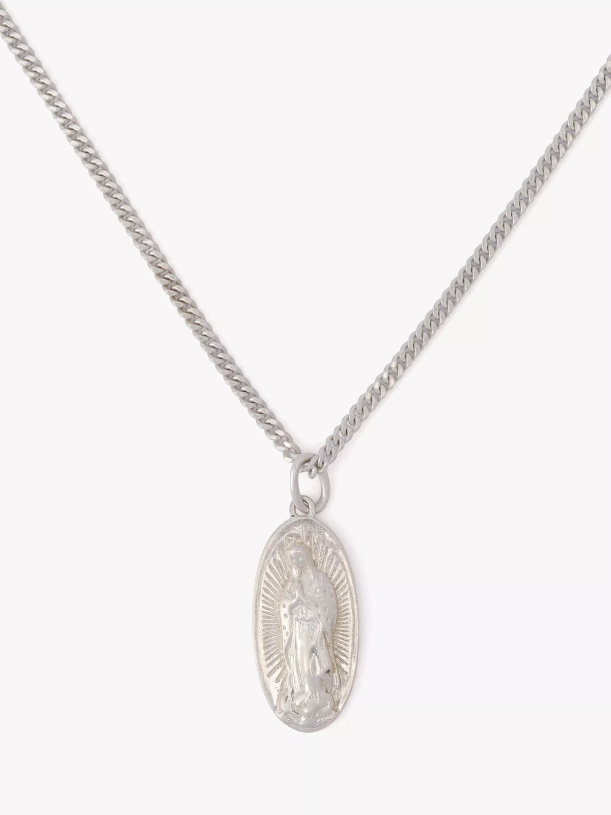 AllSaints sterling silver saint pendant necklace, imported from the UK