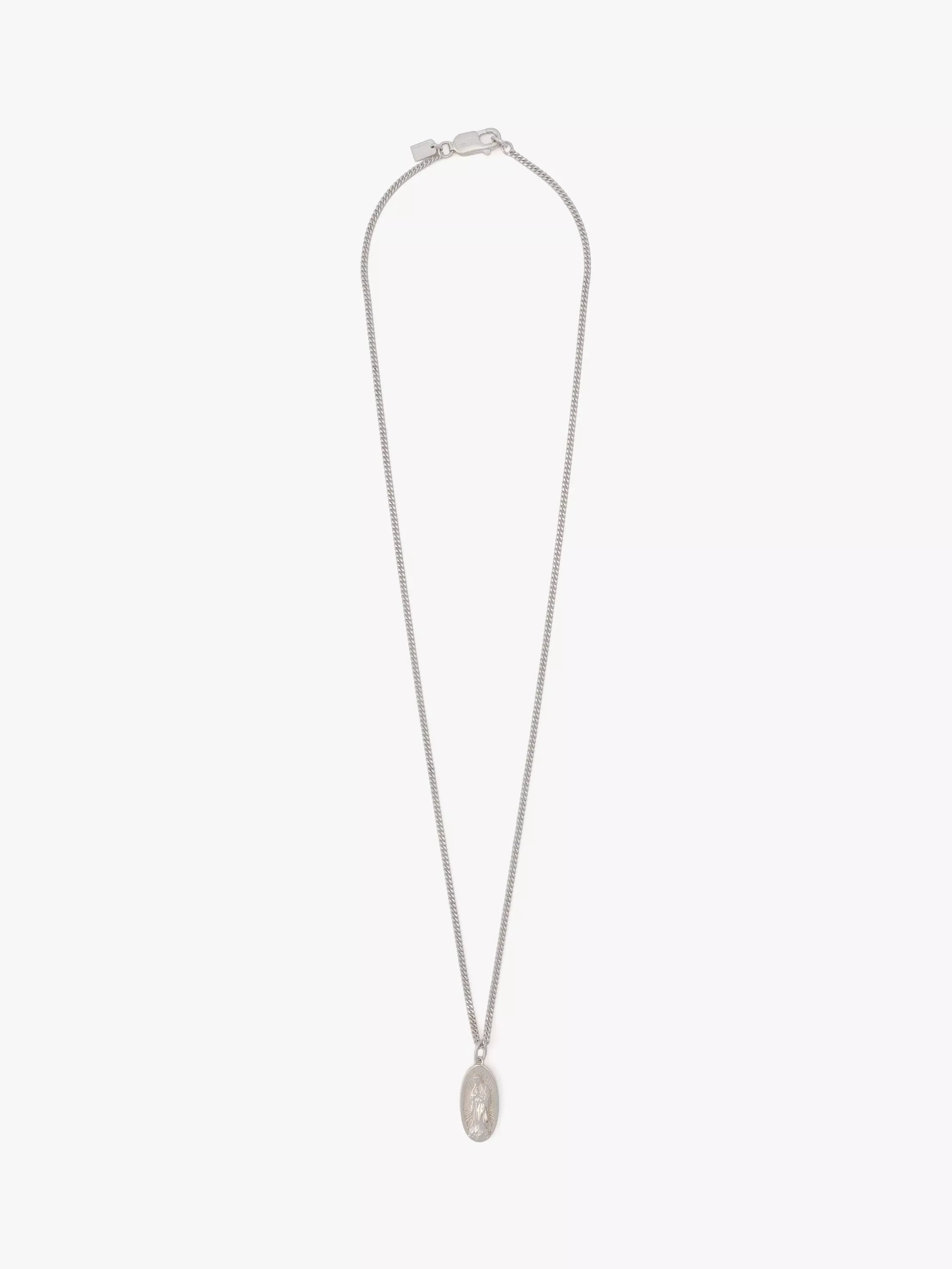 AllSaints sterling silver saint pendant necklace, imported from the UK