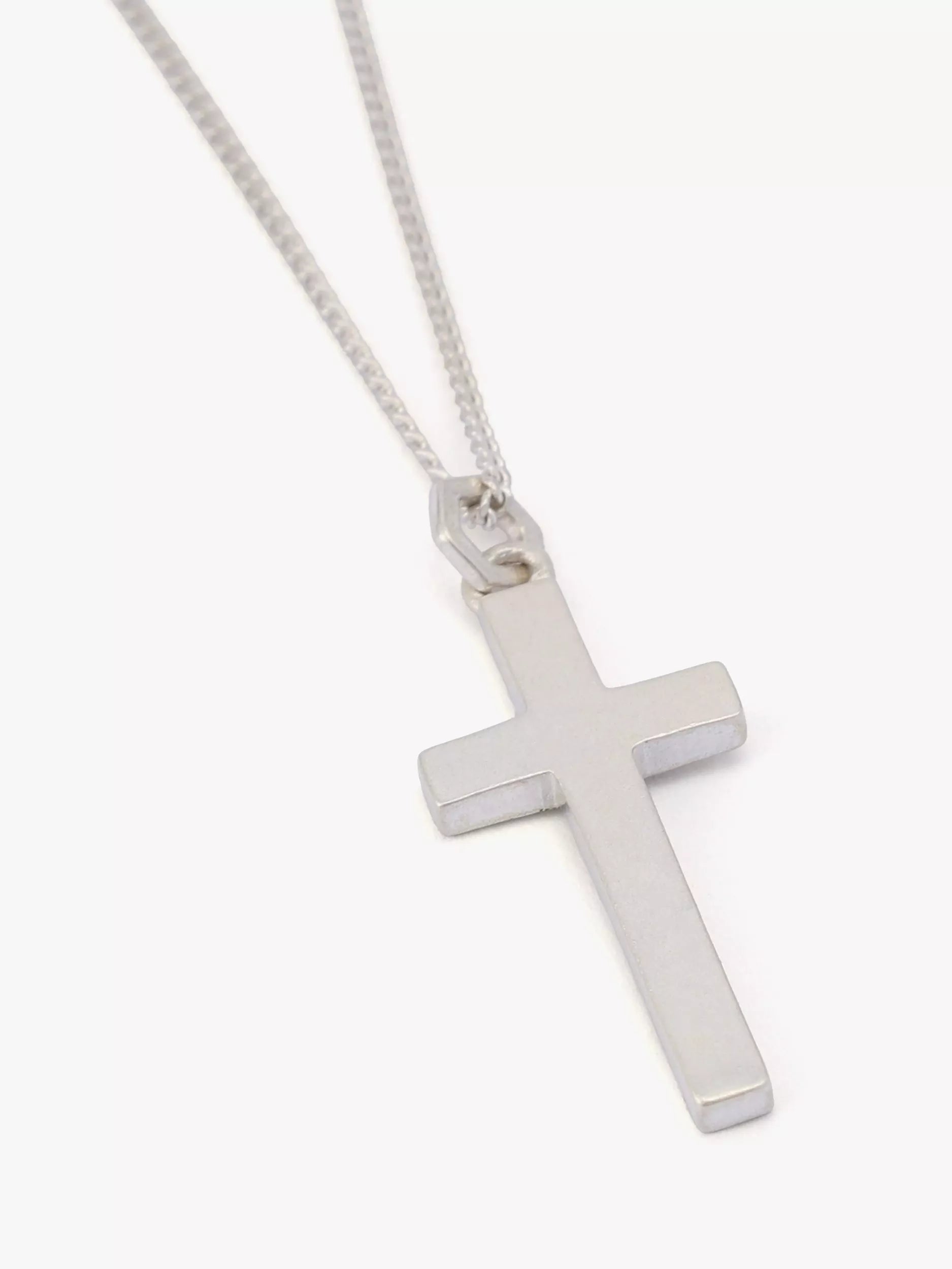 AllSaints cross pendant silver curb chain necklace (British brand)