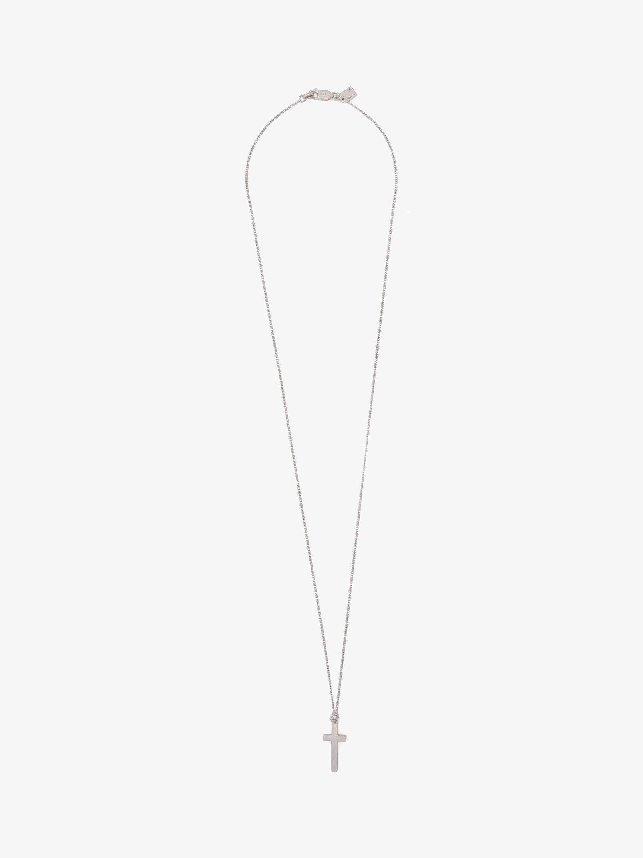 AllSaints cross pendant silver curb chain necklace (British brand)