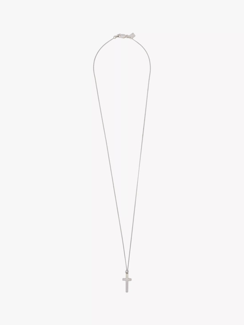 AllSaints cross pendant silver curb chain necklace (British brand)