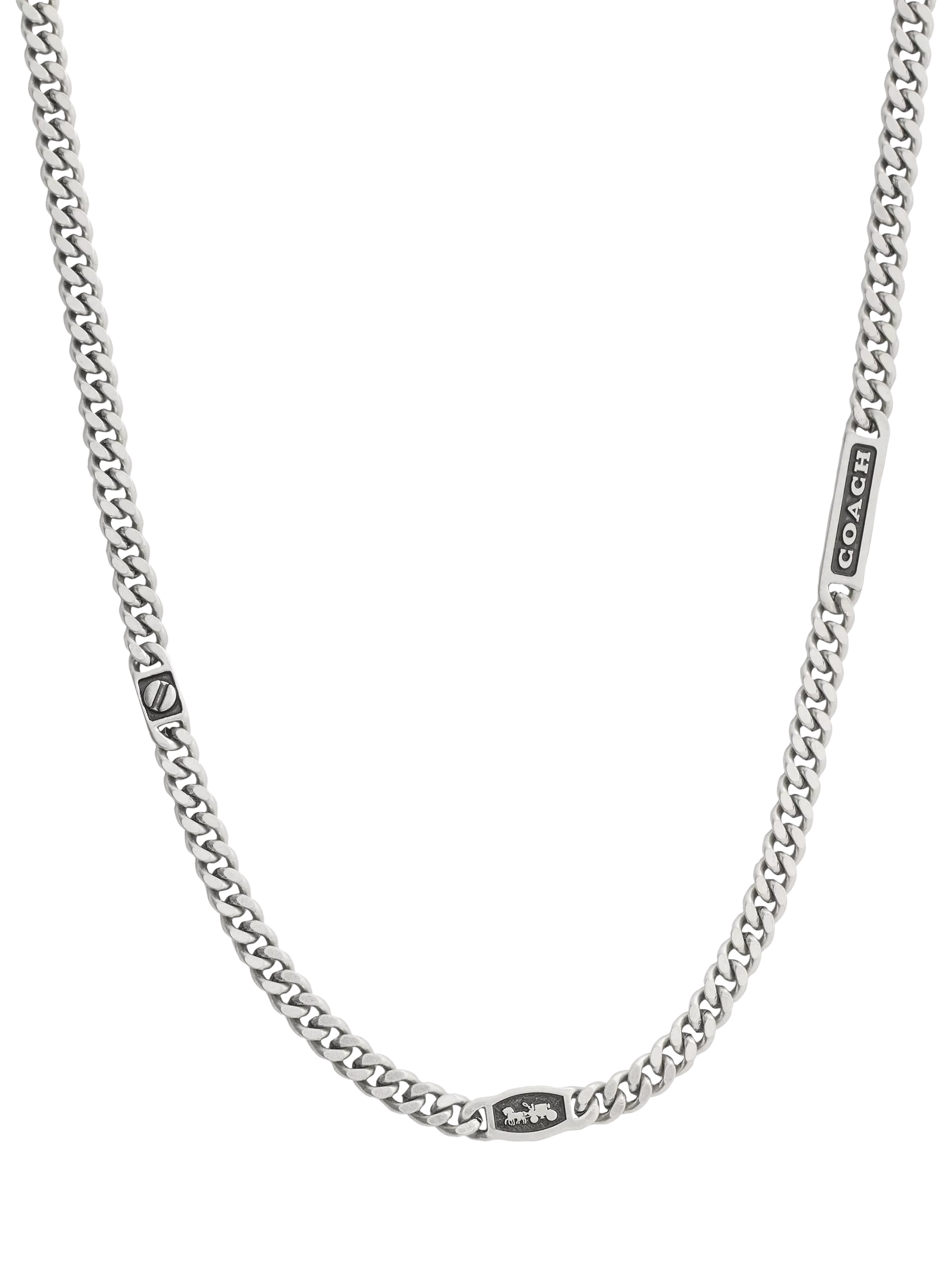 Coach curb chain strand necklace antique silver - British product