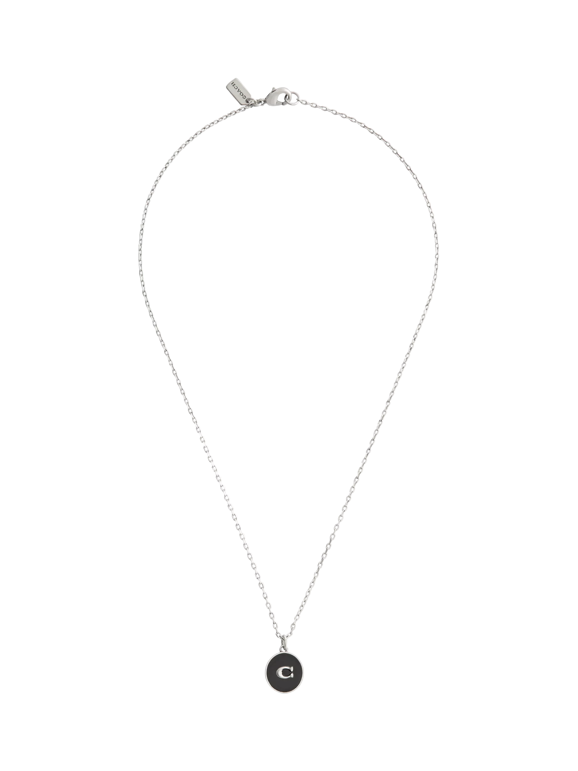 Coach pendant necklace antique silver C motif chain - British product