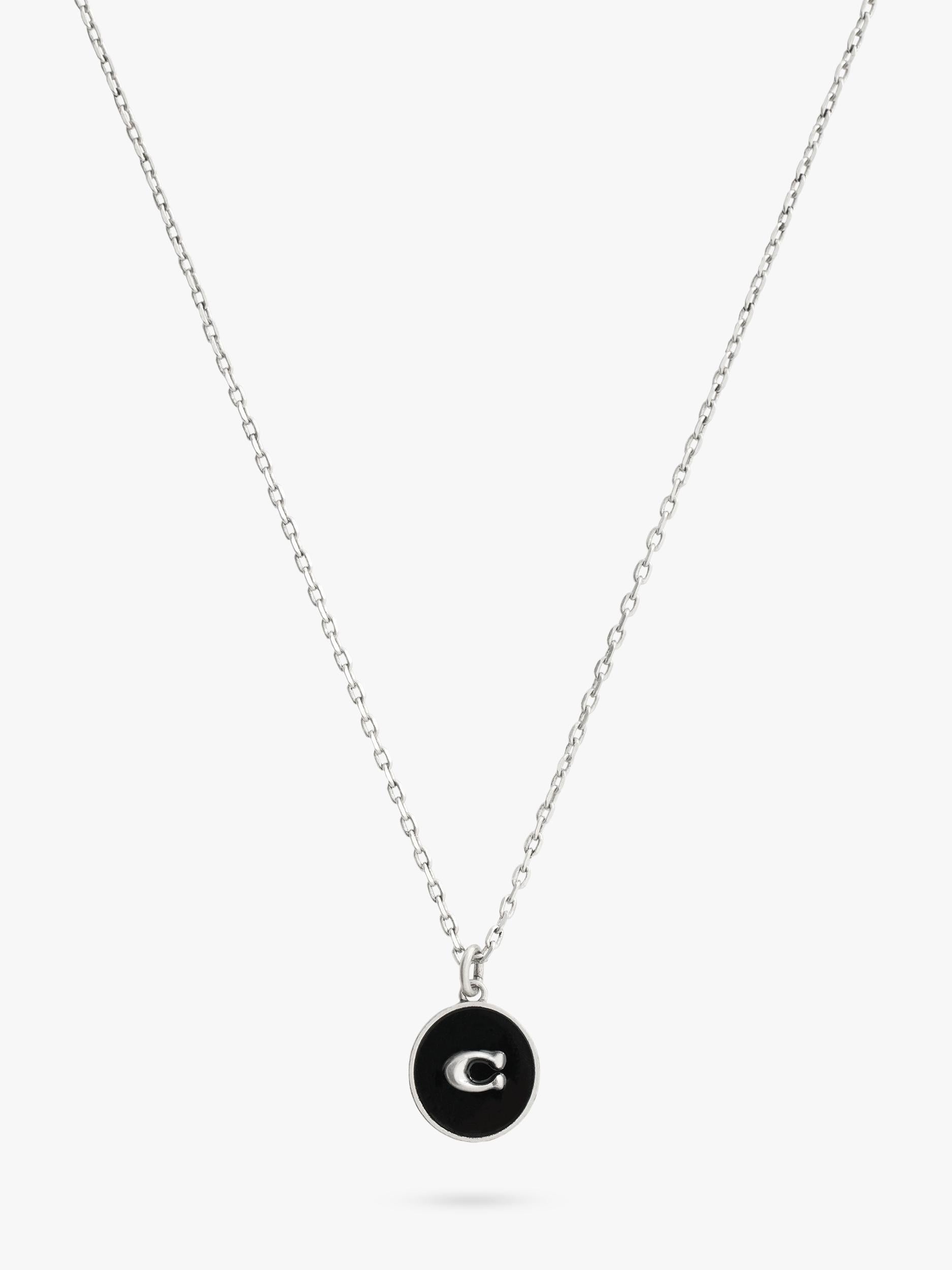 Coach pendant necklace antique silver C motif chain - British product