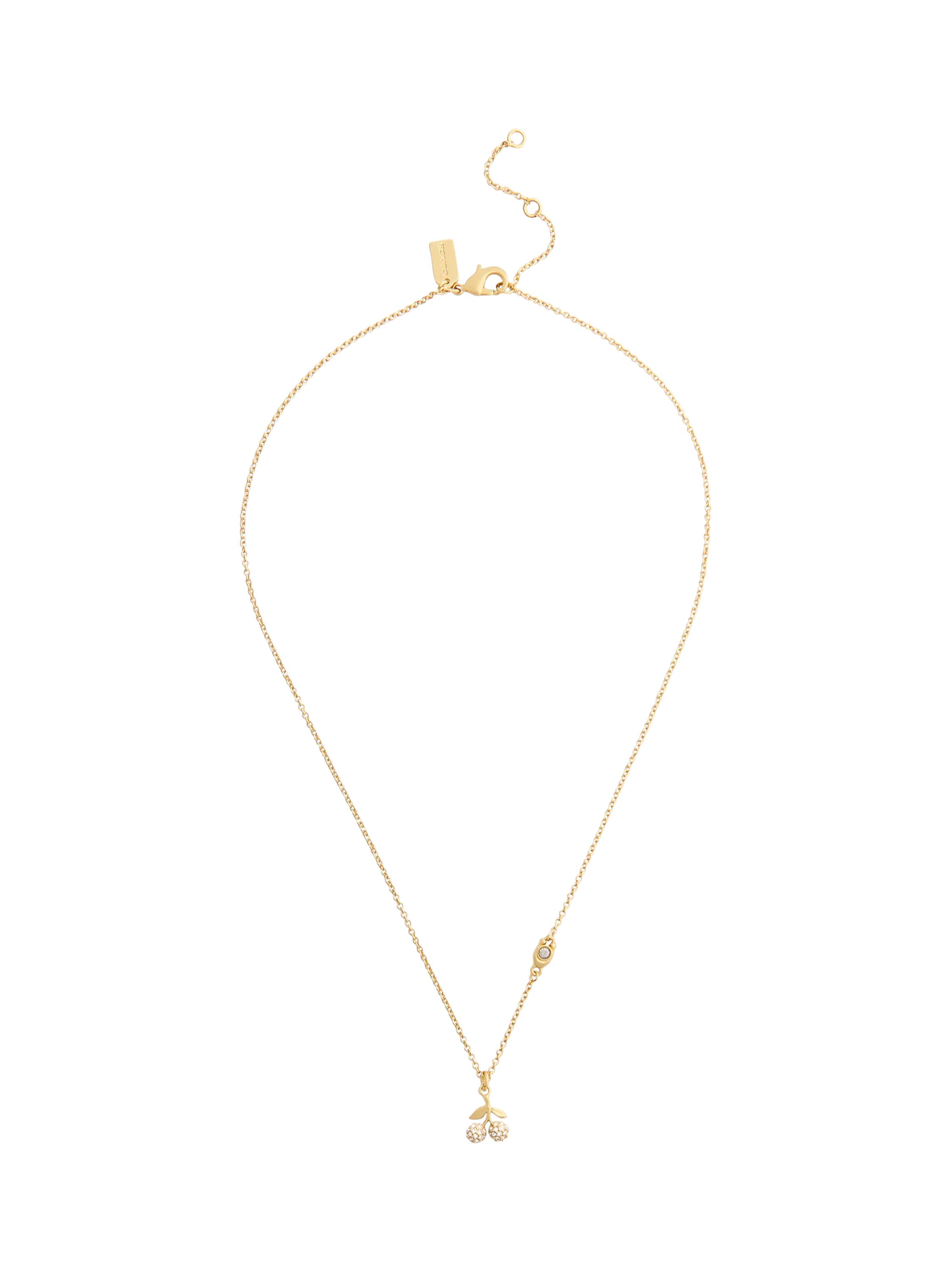 Coach cherry charm pendant necklace with crystal stones (British brand)